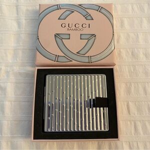 NEW GUCCI Bamboo Compact Silver Mirror Magnification